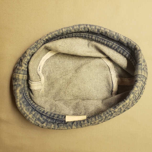 Infant's Hat Cap Beanie Denim Blue Jean Flop W/Rim - Picture 4 of 5